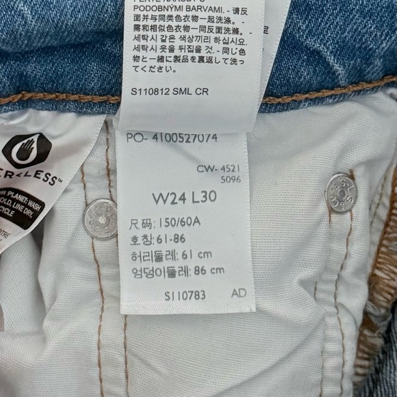 Levi’s 501 Women’s High Rise Distressed Straight Leg Jeans W24 L30 Button Fly - Picture 11 of 12